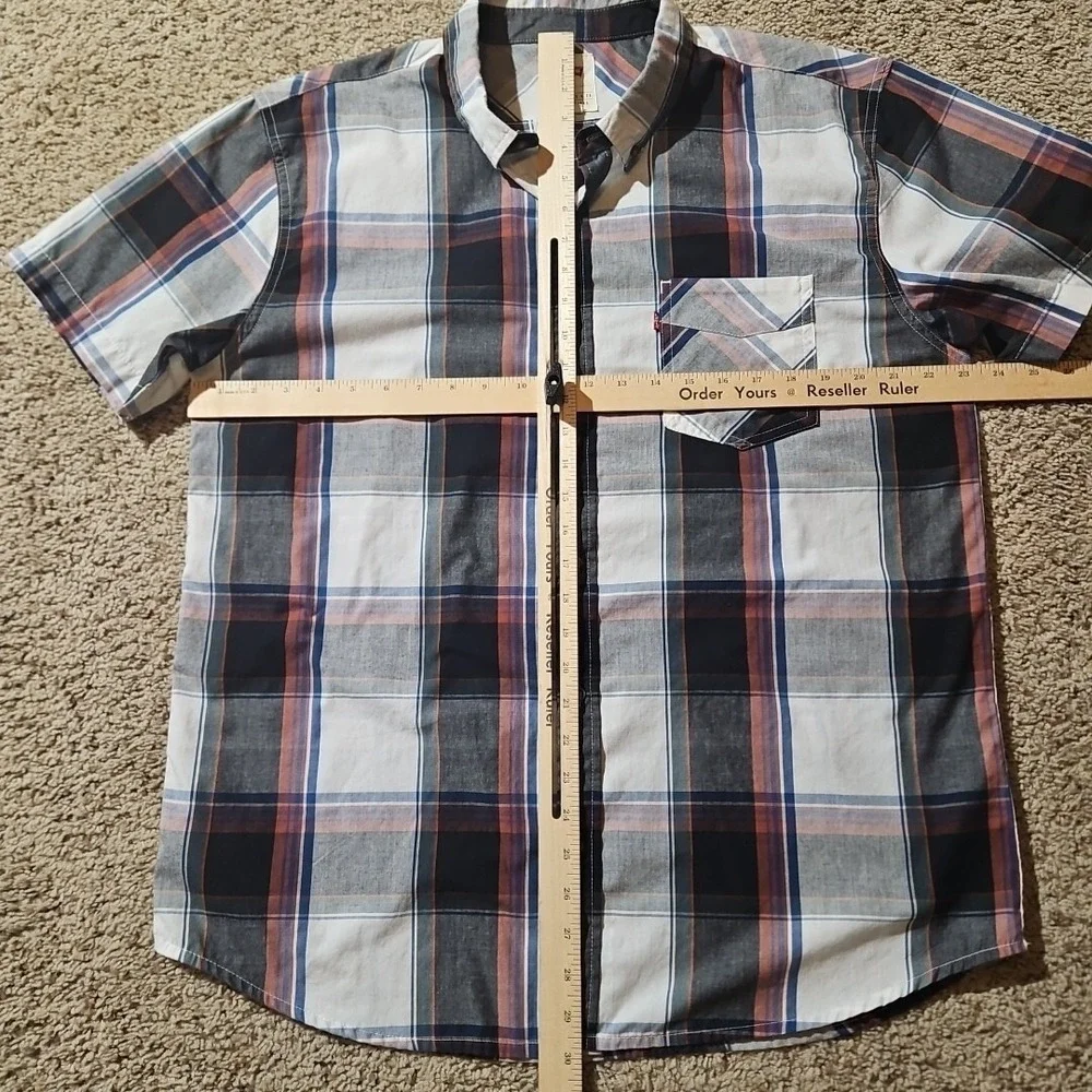Levi's Shirt Mens Extra Large Short Sleeve Plaid Western‎